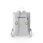 White Faux Leather Backpack 2