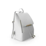 White Faux Leather Backpack 3