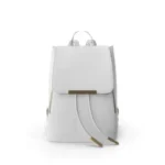 White Faux Leather Backpack 4